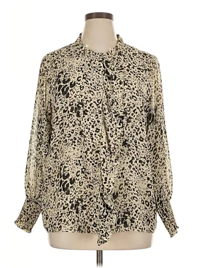 Pre-owned T Tahari Long Sleeve Blouse In White