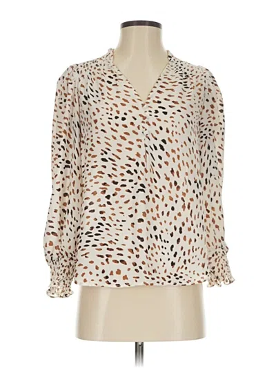 Pre-owned T Tahari Long Sleeve Blouse In White