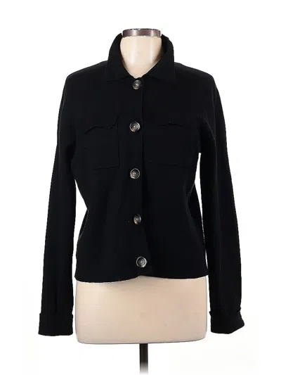 Pre-owned T Tahari Long Sleeve Button Down Shirt In Black