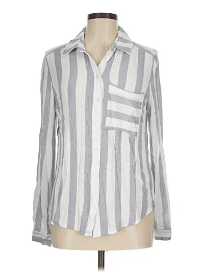 Pre-owned T Tahari Long Sleeve Button Down Shirt In Gray