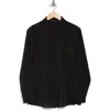 T Tahari Long Sleeve Button Front Shirt In Black
