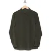 T Tahari Long Sleeve Button Front Shirt In Cypress Olive/black