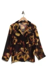 T Tahari Long Sleeve Crop Utility Button-up Shirt In Multi