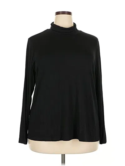 Pre-owned T Tahari Long Sleeve Top Black Turtleneck Tops
