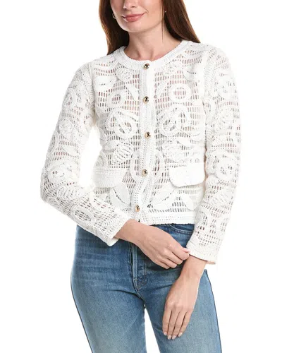 T Tahari Mesh Applique Top In Yellow