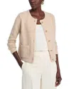 T Tahari Metallic Knit Cardigan In Sand/gold