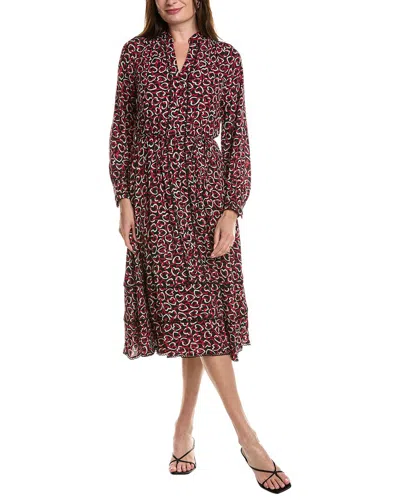 T Tahari Midi Heart-link Dress In Black