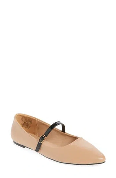 T Tahari Milan Mary Jane Flat In Camel