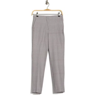 T Tahari Mini Check Slim Straight Leg Pants In Multi