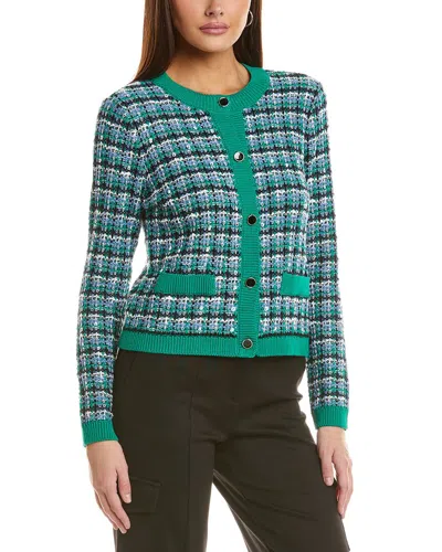 T TAHARI T TAHARI MIXED TEXTURE STITCH CARDIGAN