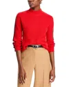 T Tahari Mock Neck Ribbed Sweater In Tomato