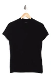 T Tahari Mock Neck Short Sleeve Knit Sweater In Black