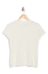 T Tahari Mock Neck Short Sleeve Knit Sweater In White