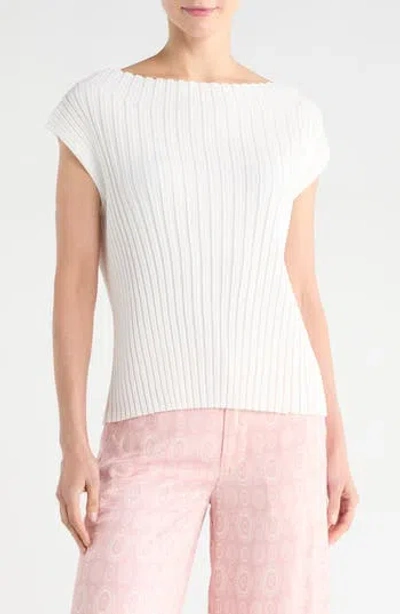 T Tahari Mock Neck Sleeveless Ribbed Sweater