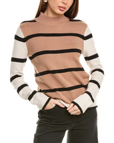 T Tahari Mock Neck Sweater In Beige