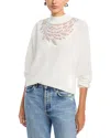 T Tahari Mock Neck Sweater In White