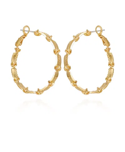 T Tahari Modern Hoop Earrings In Gold