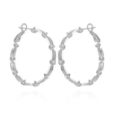 T Tahari Modern Hoop Earrings In Silver