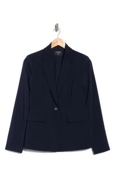T Tahari Notch Lapel Blazer In Blue