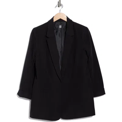 T Tahari Open Boyfriend Blazer In Black