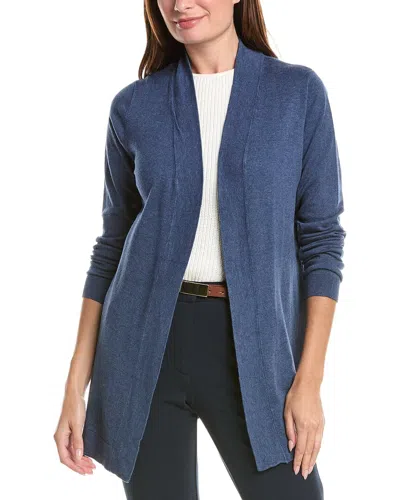 T Tahari Open Front Cardigan In Blue