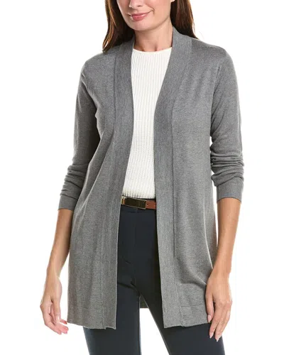T Tahari Open Front Cardigan In Gray