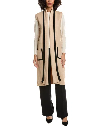 T Tahari Open Front Cardigan In Neutral