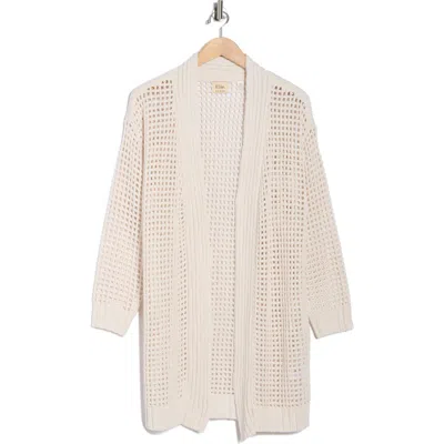 T Tahari Open Front Cotton Blend Long Cardigan In Multi