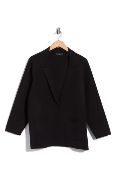 T Tahari Open Front Sweater Jacket In Black
