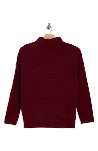 T Tahari Ottoman Funnel Neck Pullover Sweater In Gold
