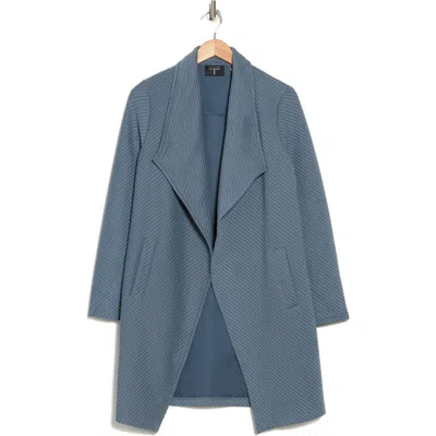 T Tahari Ottoman Waterfall Knit Topper In Dusty Teal