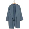 T Tahari Ottoman Waterfall Knit Topper In Dusty Teal