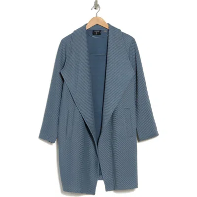 T Tahari Ottoman Waterfall Knit Topper In Dusty Teal