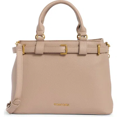 T Tahari Overlook Leather Satchel In Brown