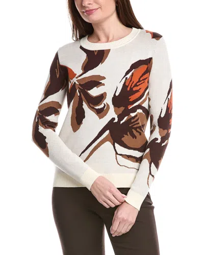 T Tahari Painterly Floral Jacquard Sweater In Multi