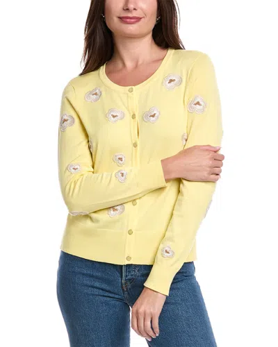 T Tahari Pansy Cardigan In Yellow