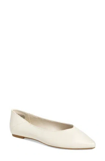 T Tahari Paris Pointed Toe Flat In Ivory