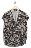 T Tahari Patterned Camp Shirt