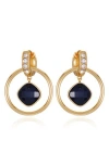 T Tahari Pavé Double Hoop Earrings In Gold
