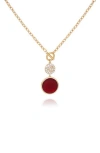 T Tahari Pavé Pendant Drop Toggle Necklace In Gold