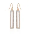 T Tahari Pave Rectangle Linear Earrings In Pink