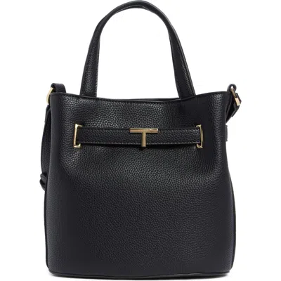 T Tahari Pebble Bucket Bag In Black