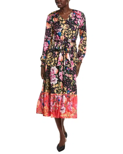 T Tahari Peplum Hem Maxi Dress In Black