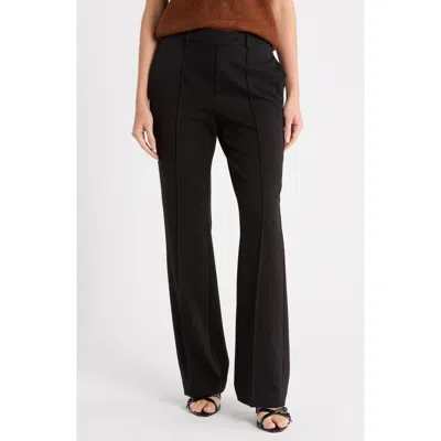 T Tahari Pintuck Wide Leg Pull-on Pants In Black