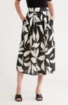 T Tahari Pleated Cotton Pull-on Skirt