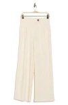 T Tahari Pleated Front Wide Leg Pants In Neutral
