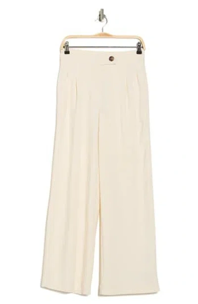T Tahari Pleated Front Wide Leg Pants In Neutral
