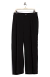T Tahari Pleated Front Wide Leg Pants In Black