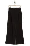 T Tahari Pleated Front Wide Leg Pants In Black