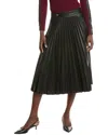 T Tahari Pleated Midi Skirt In Black